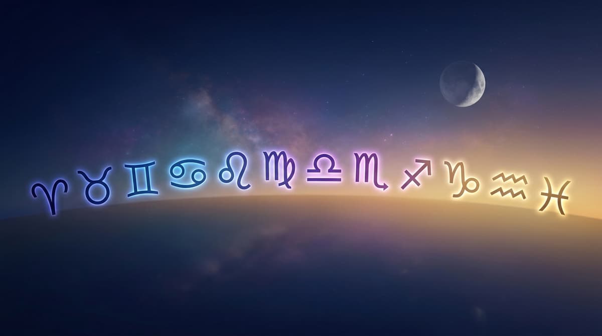 Гороскоп на 7 липня 2026 для всіх знаків зодіаку Астрологічна композиція з символами зодіаку, планетами та зірками для гороскопу на 7 липня 2026